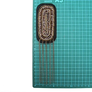 wholesale  designer badges cloth stickers Sew on for clothing accessories decoration 3D patch  rhinestone Metal Chain Tassel