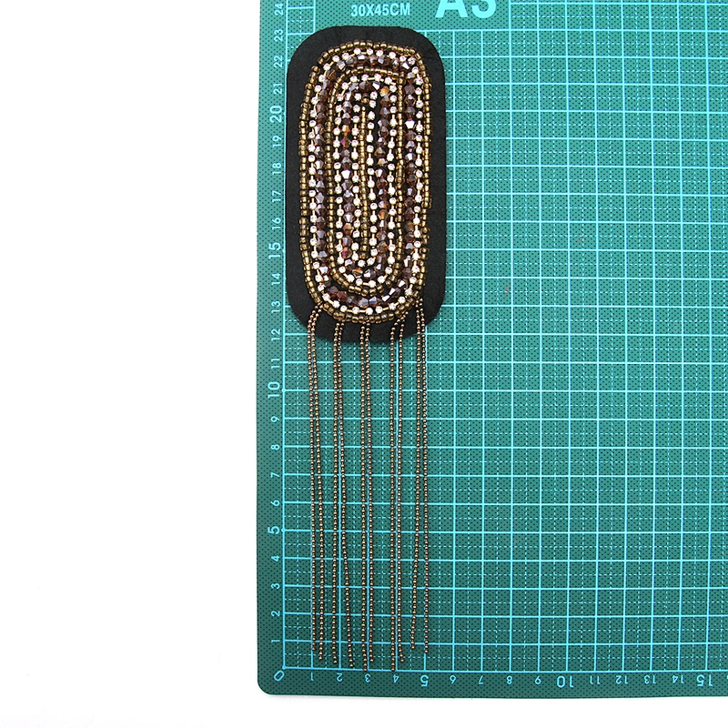 wholesale  designer badges cloth stickers Sew on for clothing accessories decoration 3D patch  rhinestone Metal Chain Tassel