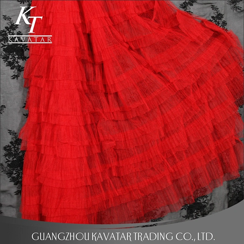 New Arrival Red Layered Ruffled Lace Trimming