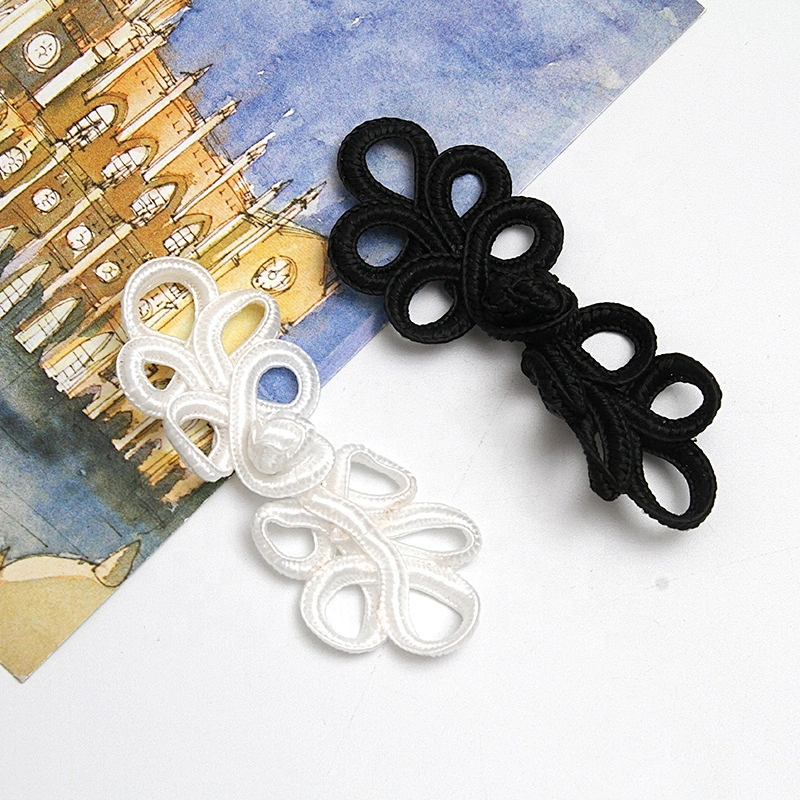 Chinese knot button frog closure style Handmade clasp High-end belt dress decorative buckle gold  nine hole lute plate buckle