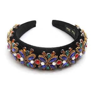wholesale Hair Decoration Velour Crystal And Rhinestone Cup chain Decorated hair accessories Hairbands WOMEN HEADBAND