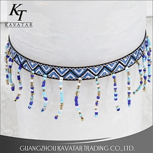 New Style Colorful Beaded Tassel Fringe With Jacquard Tape