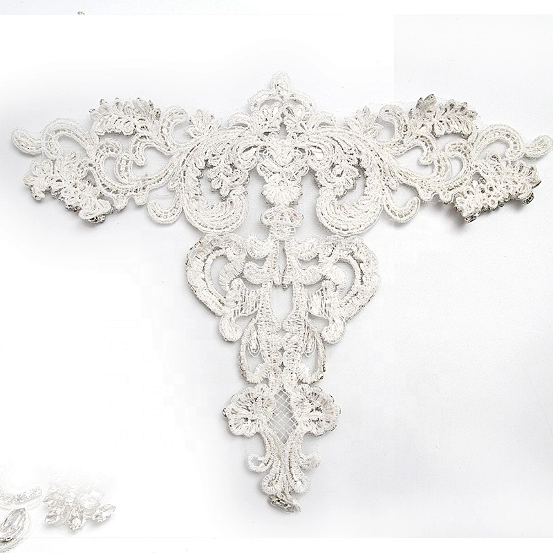 Christmas Cherry Flower Decorative Sew on Rhinestone Beaded Patches Wholesale patches for clothing
