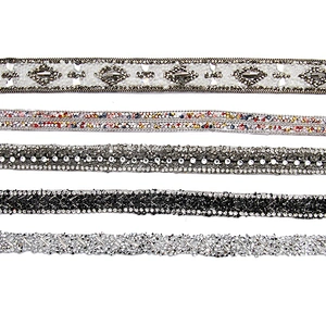 wholesale hot fix tape with rhinestone hot fix trimming chain glitter trim for DIY garment dresses Accessories