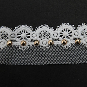 Wholesale 3cm Size Studs trim ribbon diy handmade costume dress sewing bead lace trim Design Rivets Trims