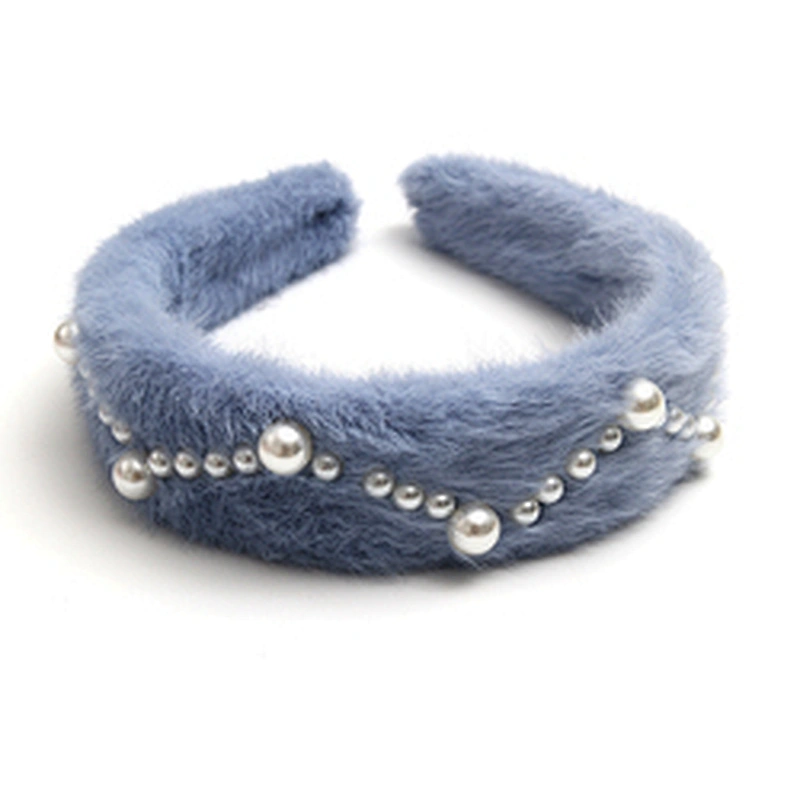 Factory sells colorful hair plush tie elastic creative fluffy fashion hair hoop birthday hairband Cute headband fur headband