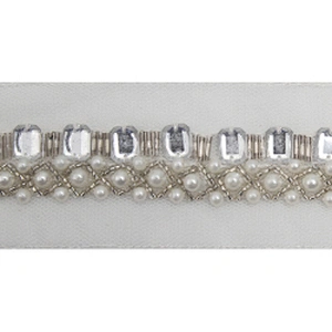 kavatar  wholesale new Handmade Bead lace Embroidered Tulle Trim wedding with Accessories Beads Crystals & Rhinestones