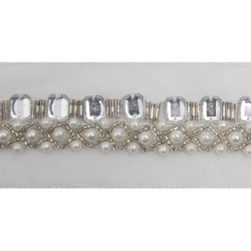 kavatar  wholesale new Handmade Bead lace Embroidered Tulle Trim wedding with Accessories Beads Crystals & Rhinestones