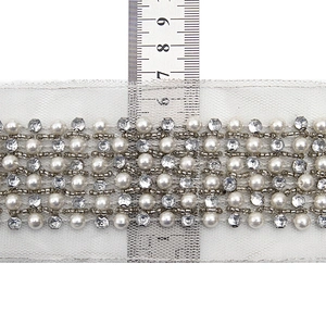 kavatar  wholesale new Handmade Bead lace Embroidered Tulle Trim wedding with Accessories Beads Crystals & Rhinestones