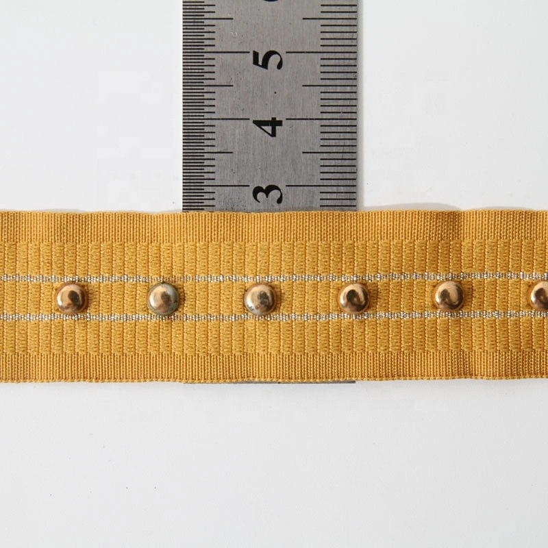Rivet Mesh Trim Copper Beads Ribbon Tape Fabric Diy Jeans Belt Collar Decoration Shoelace Net Cord Sewing Garment Accessories