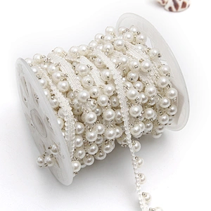 kavatar  wholesale new Handmade Bead lace Embroidered Tulle Trim wedding with Accessories Beads Crystals & Rhinestones