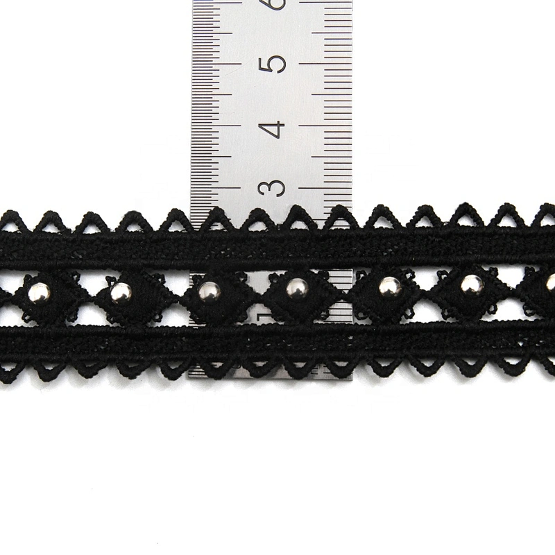 Wholesale 2.7cm Size Studs trim ribbon diy handmade costume dress sewing bead lace trim Design Rivets Trims