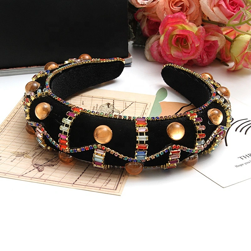 wholesale rhinestone hair band sponge flannel creative fluffy fashion girls hair band hair band women baroque