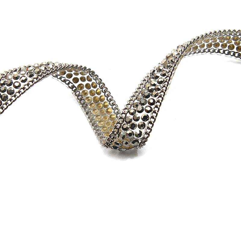 wholesale hot fix tape with rhinestone hot fix trimming chain glitter trim for DIY garment dresses Accessories