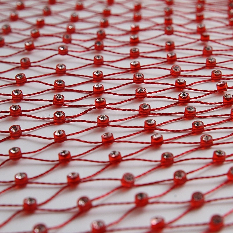 Wholesale Rhinestone stretchy Mesh roll Fabric crystal mesh fabric trimming design for dress shoes clothing