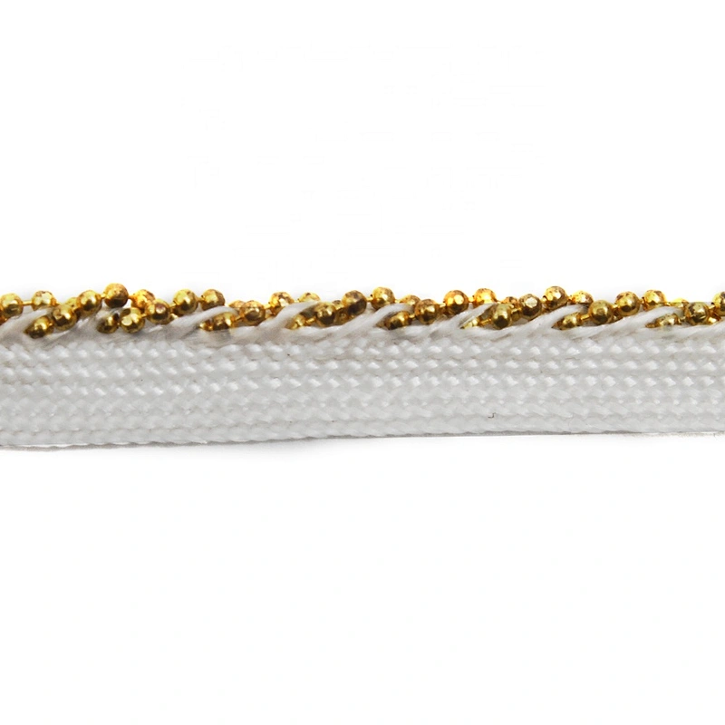 Wholesale Chain lace trim beaded 0.8 cm Sew-On lace trim Lace trimmings for clothes  Accessories Copper