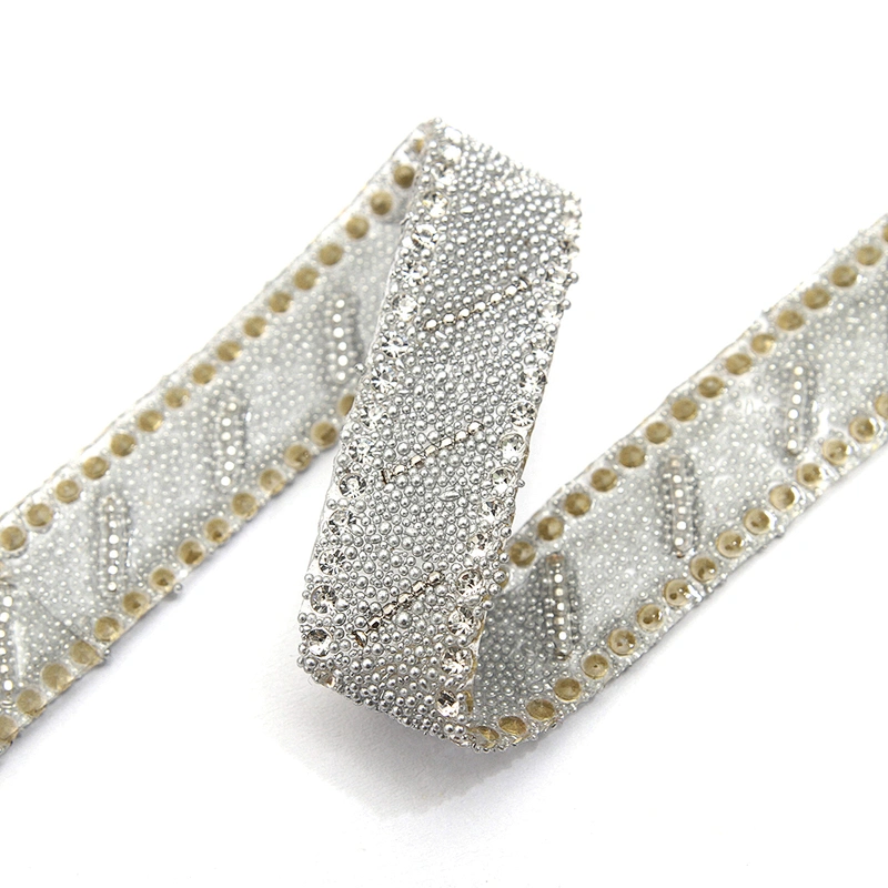 wholesale hot fix tape with rhinestone hot fix trimming chain glitter trim for DIY garment dresses Accessories