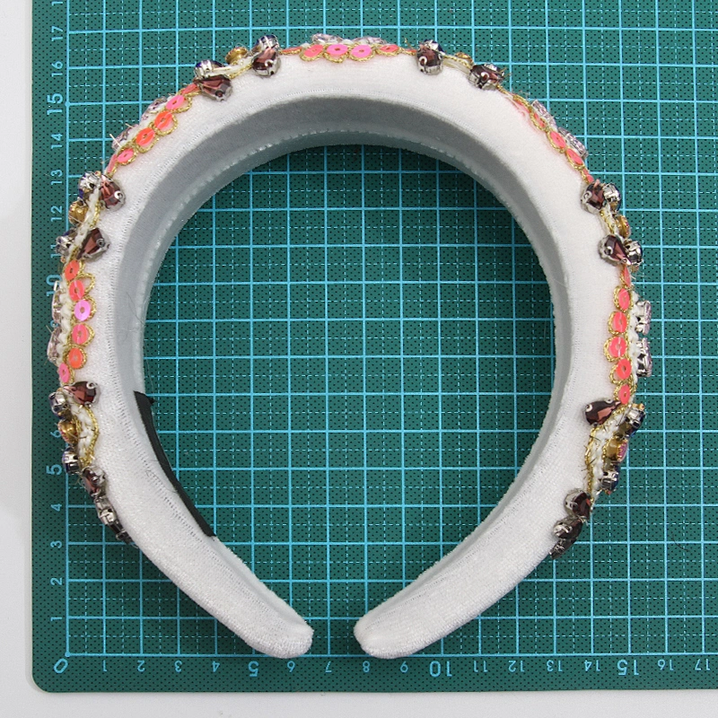 wholesale Hair Decoration Velour Crystal And Rhinestone Cup chain Decorated hair accessories Hairbands WOMEN HEADBAND