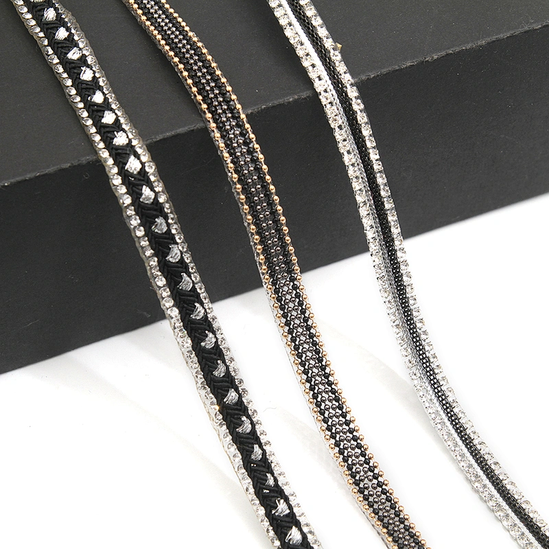 wholesale hot fix tape with rhinestone hot fix trimming chain glitter trim for DIY garment dresses Accessories