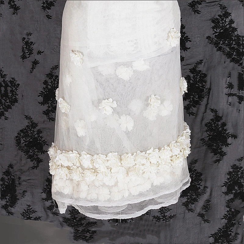 Kavatar Lace Organza Fabric White Flower Embroidery African lace fabric