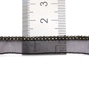 Wholesale Chain lace trim beaded 1 cm Sew-On lace trim Polyester net mesh Lace trimmings for clothes  Accessories
