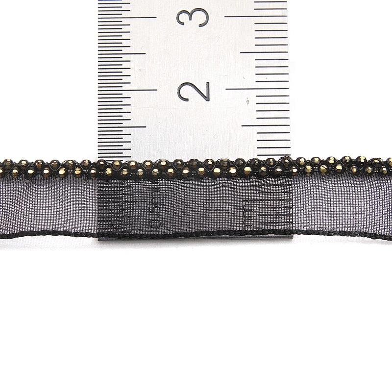 Wholesale Chain lace trim beaded 1 cm Sew-On lace trim Polyester net mesh Lace trimmings for clothes  Accessories