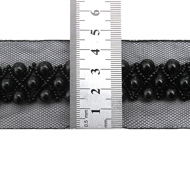 kavatar  wholesale new Handmade Bead lace Embroidered Tulle Trim wedding with Accessories Beads Crystals & Rhinestones