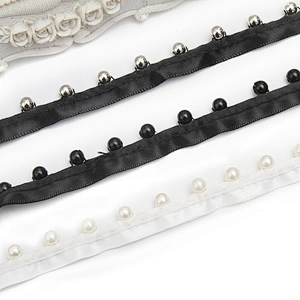 kavatar  wholesale new Handmade Bead lace Embroidered Tulle Trim wedding with Accessories Beads Rhinestones