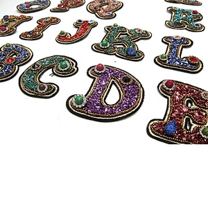 Christmas Cherry Flower Decorative Sew on Rhinestone Beaded Patches Wholesale patches for clothing