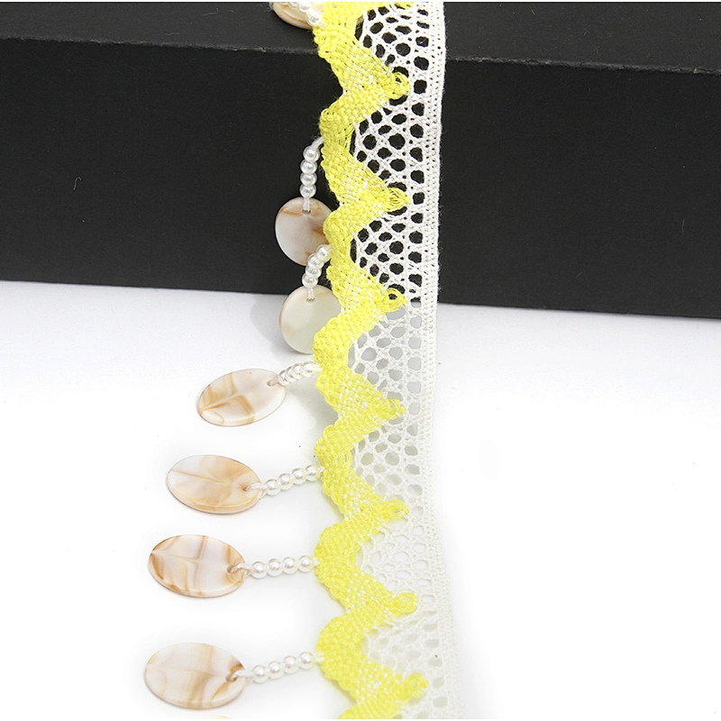 Wholesale tassels lace trim for garment rhinestone Pearl fringe tassel trimming  jute tassel trim