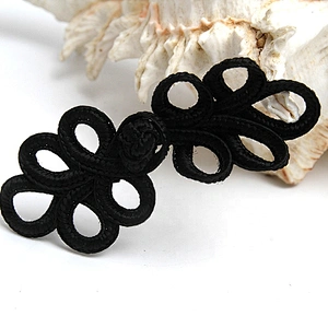 Chinese knot button frog closure style Handmade clasp High-end belt dress decorative buckle gold  nine hole lute plate buckle