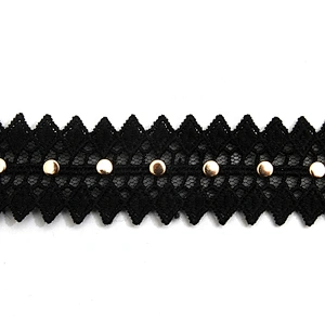 Wholesale 3cm Studs trim ribbon diy handmade costume dress sewing bead lace trim Design Rivets Trims