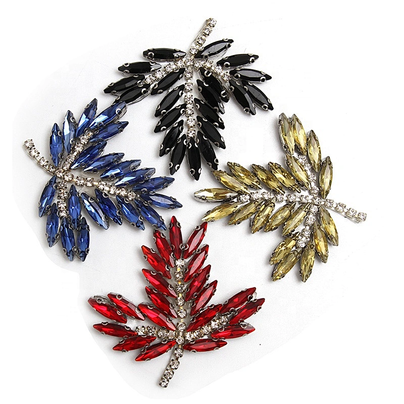 Christmas Cherry Flower Decorative Sew on Rhinestone Beaded Patches Wholesale patches for clothing