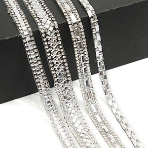 wholesale hot fix tape with rhinestone hot fix trimming chain glitter trim for DIY garment dresses Accessories
