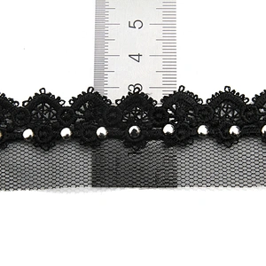 Wholesale 3cm Size Studs trim ribbon diy handmade costume dress sewing bead lace trim Design Rivets Trims
