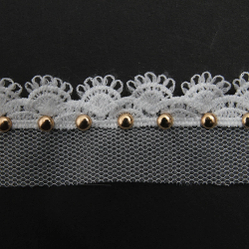 Wholesale 2.7cm Size Studs trim ribbon diy handmade costume dress sewing bead lace trim Design Rivets Trims