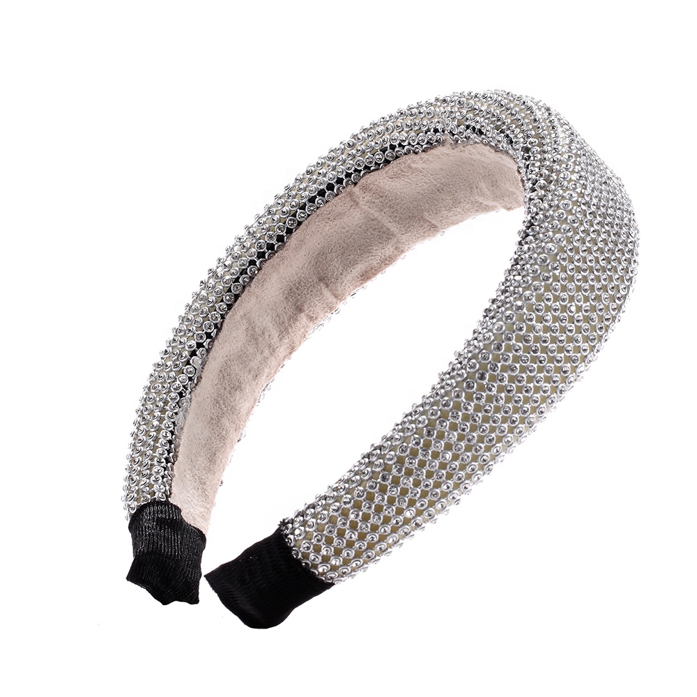 Manufacturer of square rhinestone sponge hair band, web celebrity street style headband