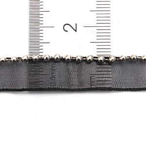 Wholesale Chain lace trim beaded 1.1 cm Sew-On lace trim Polyester net mesh Lace trimmings for clothes  Accessories