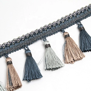 Wholesale Hstock goods tassel and beaded fringe for curtain decoration igh Quality Curtain Tassel Garment