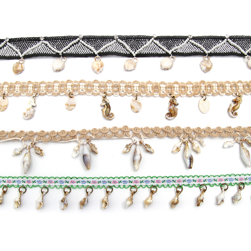 Wholesale tassels lace trim for garment rhinestone Pearl fringe tassel trimming  jute tassel trim