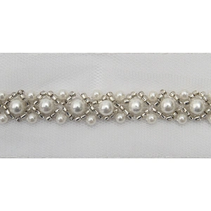 kavatar  wholesale new Handmade Bead lace Embroidered Tulle Trim wedding with Accessories Beads Crystals & Rhinestones