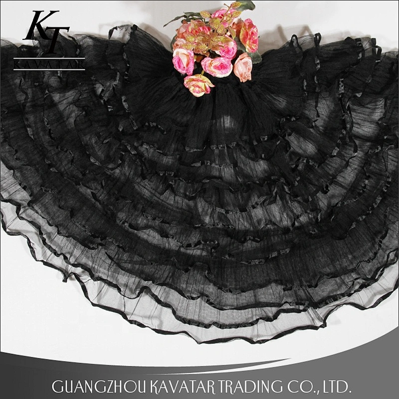 Multiple Layers Black Mesh Fabric For Dress
