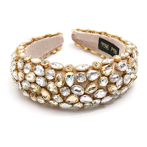 wholesale Hair Decoration Velour Crystal And Rhinestone Cup chain Decorated hair accessories Hairbands WOMEN HEADBAND