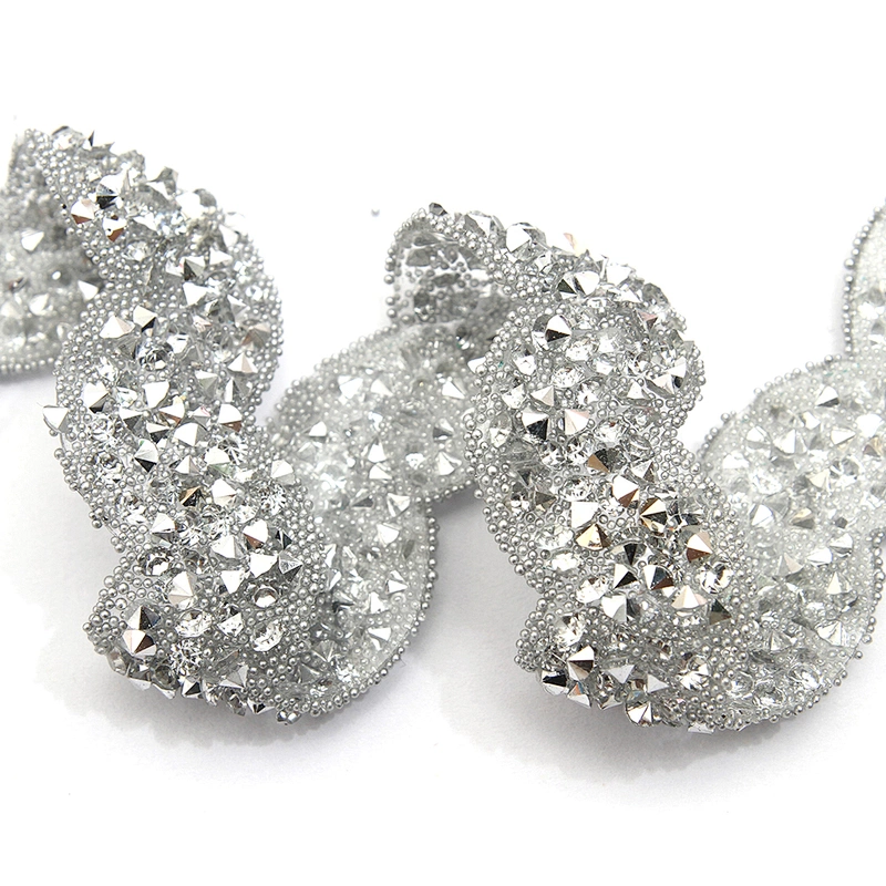 wholesale hot fix tape with rhinestone hot fix trimming chain glitter trim for DIY garment dresses Accessories