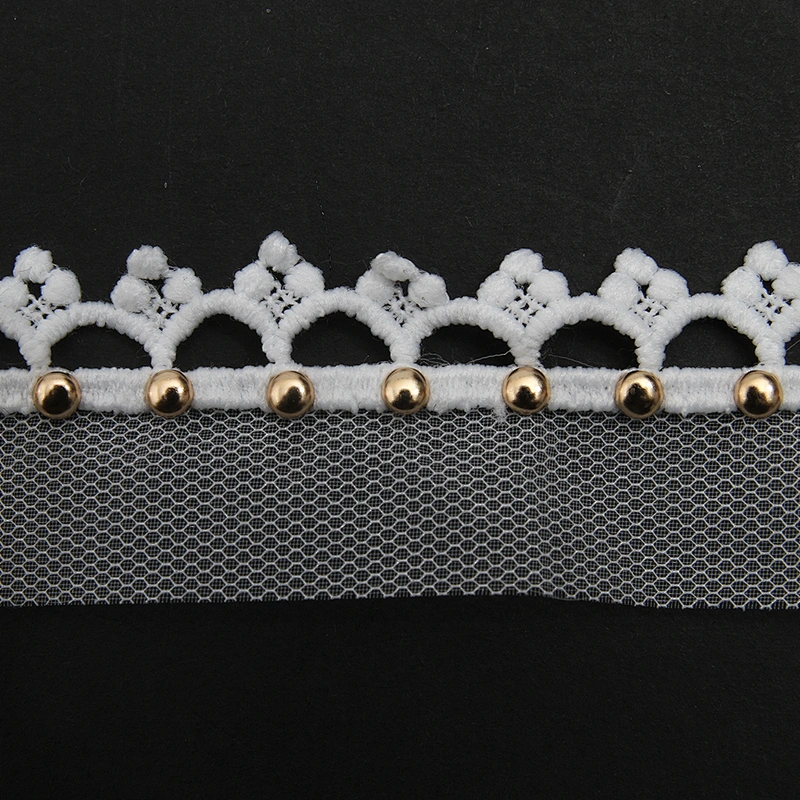 Wholesale 3cm Size Studs trim ribbon diy handmade costume dress sewing bead lace trim Design Rivets Trims
