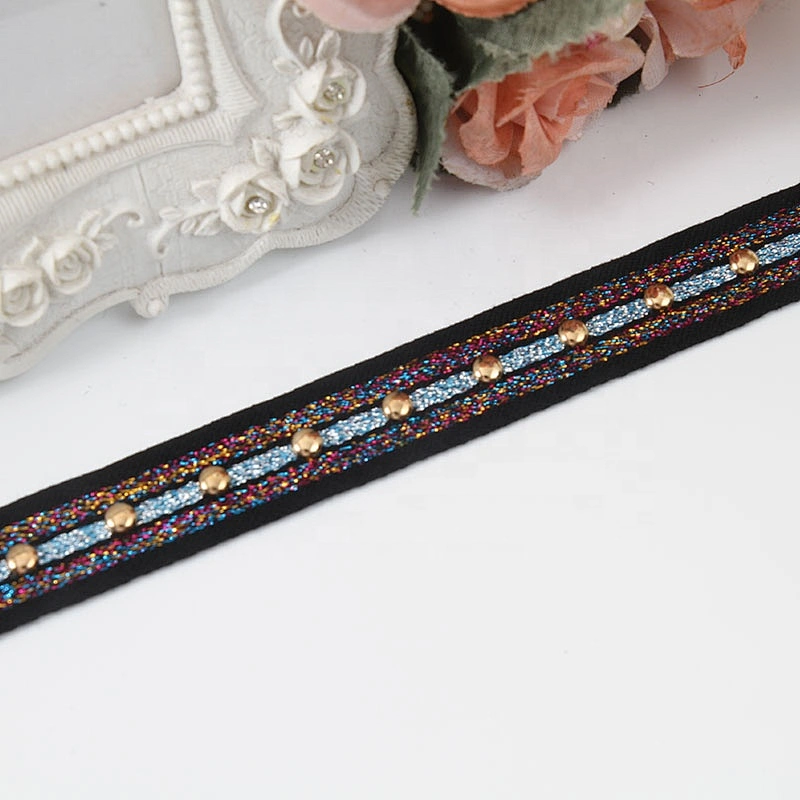 Copper Studs beaded ribbon trim fabric diy handmade costume dress sewing Design Rivets Trims