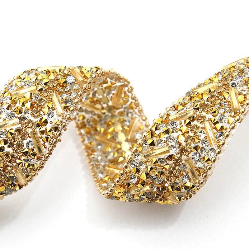 wholesale hot fix tape with rhinestone hot fix trimming chain glitter trim for DIY garment dresses Accessories