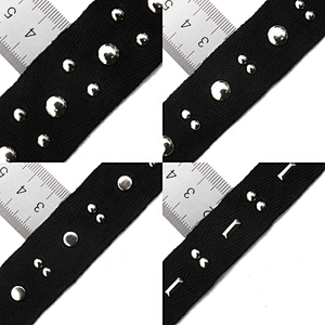 Wholesale 1.6-1.8cm Size Studs trim ribbon diy handmade costume dress sewing bead lace trim Design Rivets Trims