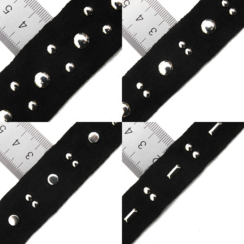 Wholesale 1.6-1.8cm Size Studs trim ribbon diy handmade costume dress sewing bead lace trim Design Rivets Trims