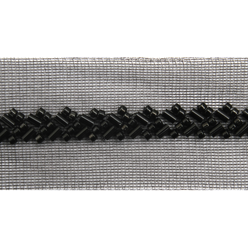 Wholesale Embroidery beaded lace trim 3.5 cm Mesh fabric lace trims beautiful Accessories for dress 3D wedding Designer